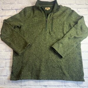 Woolrich Olive Green Heather Quarter-Zip Pullover. Size XL.